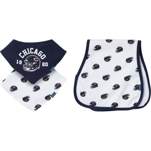 3-Piece Baby Chicago Bears Bibs and Burp Cloth Set