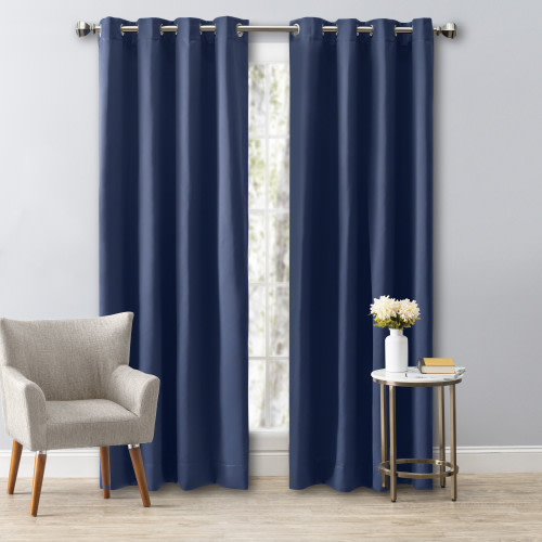 Ricardo Trading Ultimate Black Out Grommet Window Panel Curtain - Blue, 56"W X 63"L