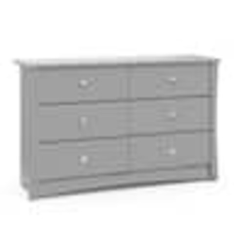 Storkcraft 6-Drawer Crescent Pebble Gray Dresser 03666-30F