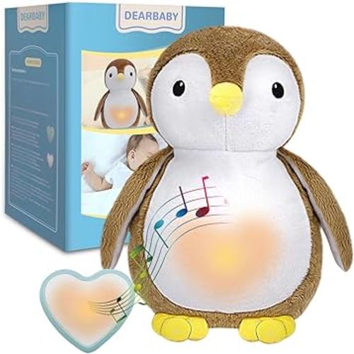 DEARBABY Baby Sleep Soother,Mom’s Heartbeat Sound and Lullabies Toddler Sleep Aid Toy Music Soothers for Sleep,Baby Registry Search,Plush Sleep Aid for Nursery Crib,Stroller,Travel Use