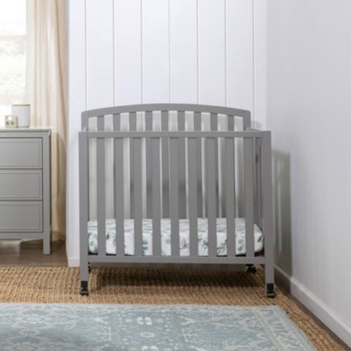 DaVinci Dylan Folding Portable 3-in-1 Mini Crib And Twin Bed - Gray