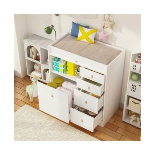 Changing Table With 5-Drawers,Kids Dresser with Shelf