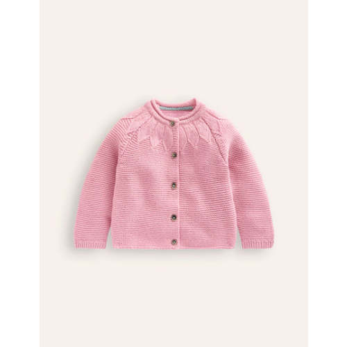 Pointelle Yoke Cardigan-Vintage Pink | Boden USA