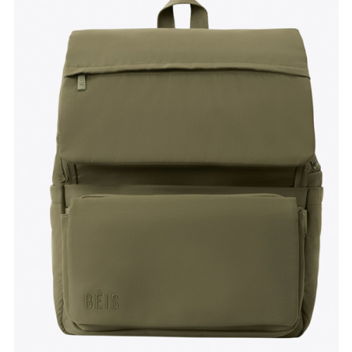 BÉIS 'The Ultimate Diaper Backpack' in Olive - Green Backpack Diaper Bag