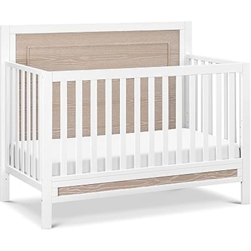 Carter's by DaVinci Radley 4-in-1 Convertible Crib in White & Coastwood, Greenguard Gold Certified