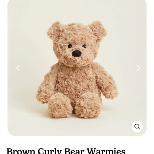 Microwavable Brown Curly Bear Warmies | Warmies USA