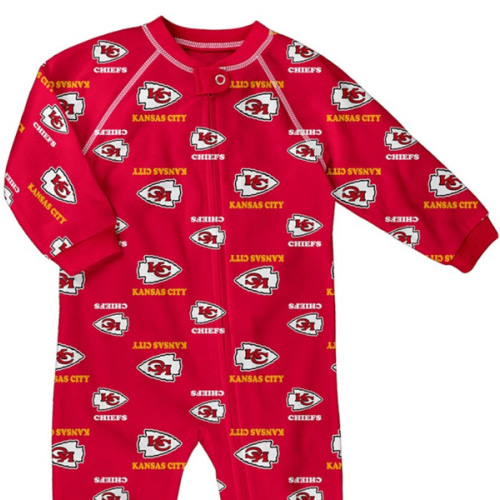 Kansas City Chiefs Red Baby Raglan Romper Pajamas - 13348270