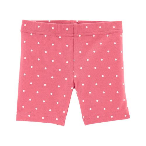 Toddler Polka Dot Bike Shorts - Style,Pink
