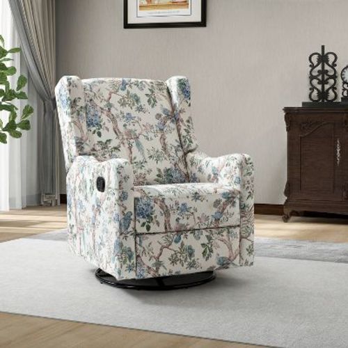 Bernd Comfy Manual Swivel Glider Recliner With Built-in S-spring And Metal Base | Karat Home-floral