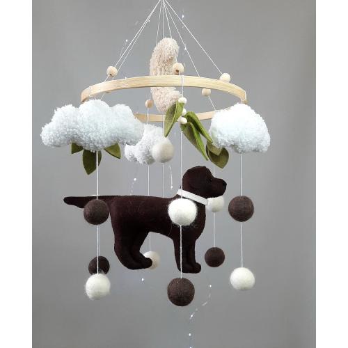 Mobile dog, mobile Labrador retriever, mobile baby Dog, mobile puppy, mobile in the crib, gender-neutral mobile, chocolate dog.
