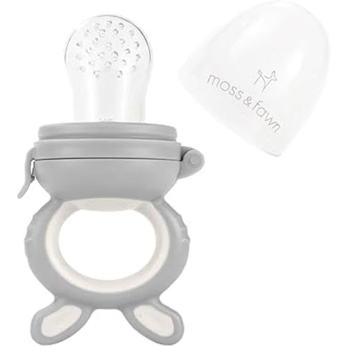 Forage Feeder, Soothing Silicone Frozen Baby Food Teething Toy, Pacifier Fruit Feeder and Teether, BPA, PVC and Phthalate Free - Dew