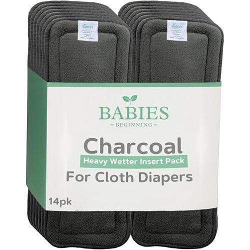 Cloth Diaper Inserts – 14 Pack Reusable 5 Layer Liners for Pocket Diapers – Washable, Absorbent, and Breathable for Babies and Toddlers (Heavy Wetter)