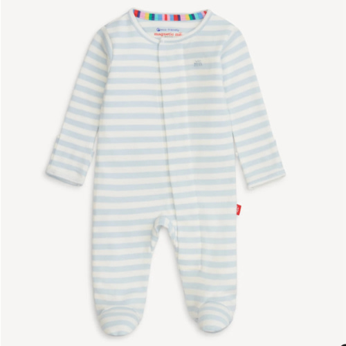Magnetic Footie, Blue Striped, Newborn Size
