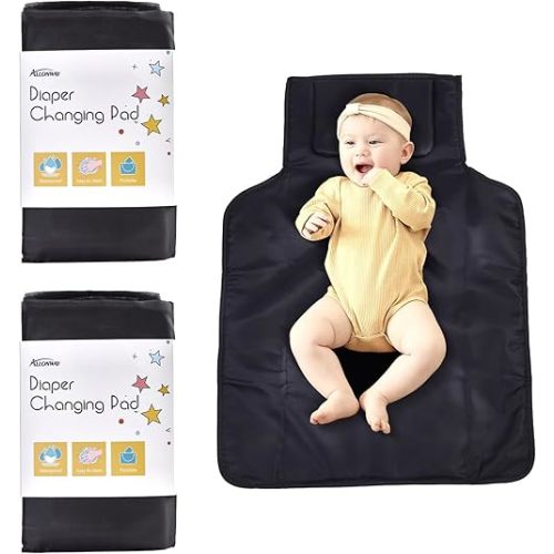 Portable Changing Pad, Portable Diaper Changing Pad for Newborn, Baby Changing Mat Replaceable, Diaper Changing Pad Travel for Baby Shower (Two Pack)
