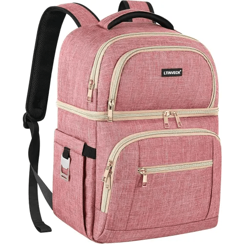 Cooler Backpack,Insulated Backpack Cooler Leakproof Double Deck Cooler Bag for Men Women RFID Lunch Backpack