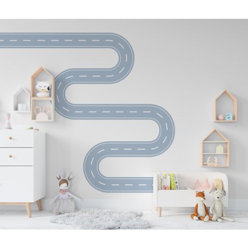 Road wind Wall Decal Highway Vinyl Sticker Track Route Wall Decor Kids Playroom Boys Room Wall Art Automotive Bedroom Mural Sticker 134LU