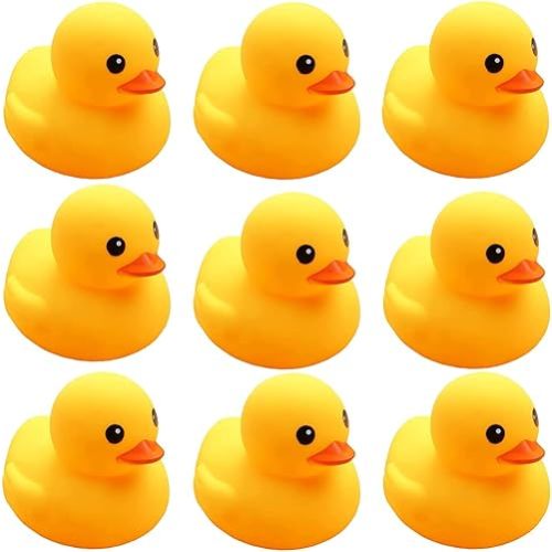 Yellow Rubber Ducks, 10pcs Preschool Bath Toys Bathtub Floating Squeaky Duckies Gift for Baby Shower Infants Kids Toddler Party Decoration