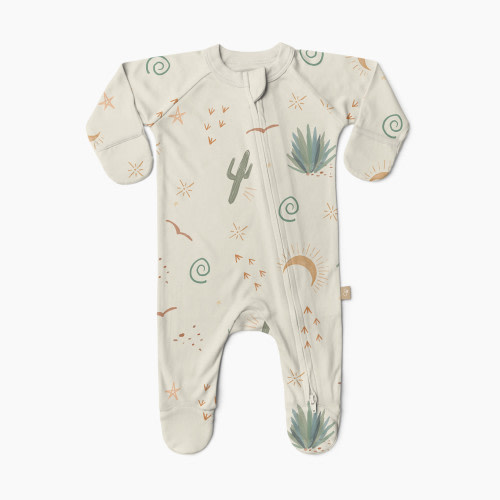 Goumi Kids x Babylist Bamboo & Organic Cotton Footie - Cactus, 3-6 M