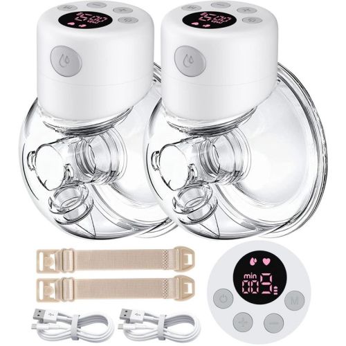 CARER SPARKS Mom Wearable Breast Pump, S12 Dual Hands-Free Breast Pump, LCD Display,2 Modes and 9 Levels Electric Breast Pump Portable