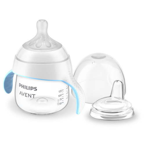 Philips Avent Natural Trainer Sippy Cup with Natural Response Nipple and Soft Spout, Clear, 5oz, 1pk, SCF263/01
