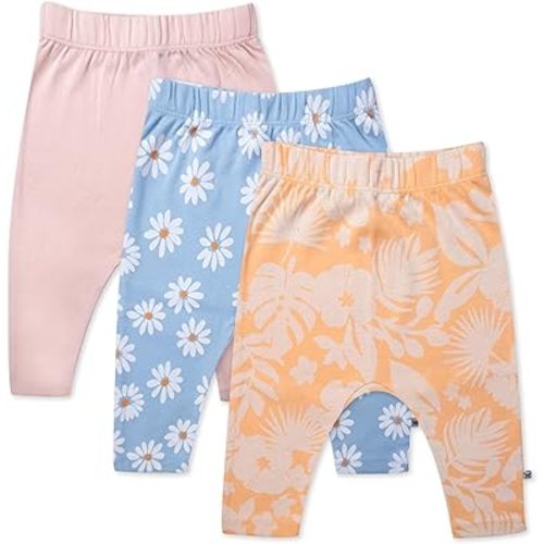 HonestBaby Multipack Harem Pants Roomy Fit Pull on Bottoms 100% Organic Cotton for Infant Baby Boys, Girls, Unisex