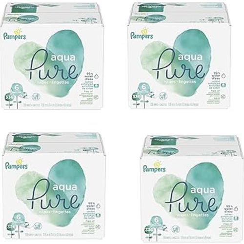 Pampers Aqua Pure 6X Pop-Top Sensitive Water Baby Wipes, 1344 Count