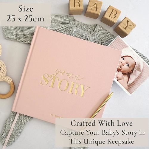 Baby Girl Baby Book - Pink Baby Memory Book - Babies Record Book & Photo Album - New Mom Gift for Newborn Baby Girl or Boy, Great For Girl Baby Showers (Pink)