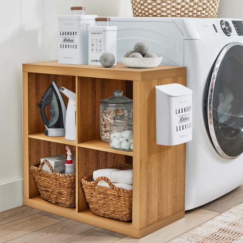 Better Homes & Gardens 4 Cube Storage Organizer, Light Honey