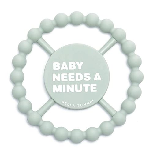 Bella Tunno Happy Teether - Easy Grip Baby Teether Toy, BPA Free Baby Teethers 0-6 Months and 6-12 Months, Food-Grade Silicone Teething Toys for Baby Teething Relief, Baby Needs a Minute