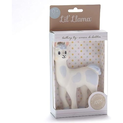 Lil' Llama Baby Teething Toys, Llama Teether for Toddler & Baby Boys and Girls, 100% Natural Rubber BPA-Free Squeaky Baby Toy, Soothe Sore Itchy Gums & Teething Pain (Llama)