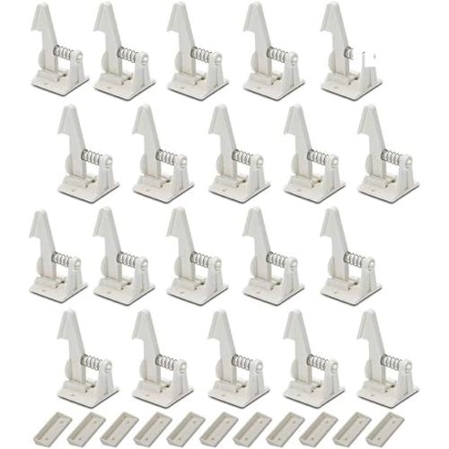 20 Pack Cabinet Locks Child Safety Latches - Vmaisi Baby Proofing Cabinets Drawers Lock - Upgraded Stronger Adhesive Easy Installation - No Drilling