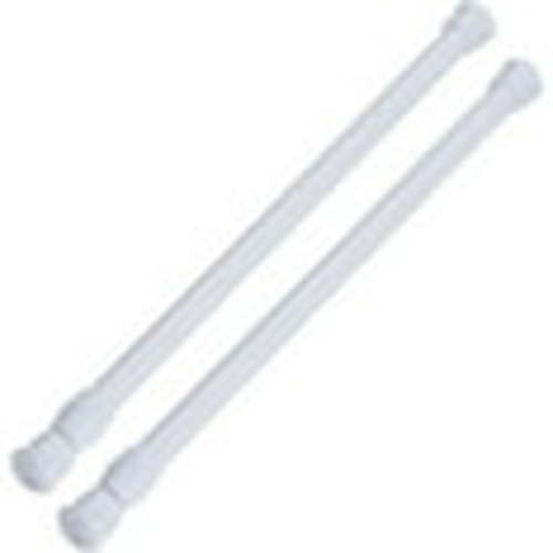 2Pcs White Tension Rod 15.7 to 28 Inch, Adjustable Spring Curtain Rod No Drilling, Spring Tension Rods for Window DIY Projects Cupboard Wardrobe Small Curtain Rods Short Tension Rod
