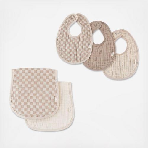 Itzy Ritzy, 5-Piece Bib & Burp Cloth Set | Zola Baby