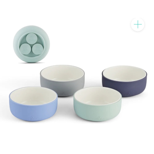 Porcelain Bowl with Silicone Suction Sleeves