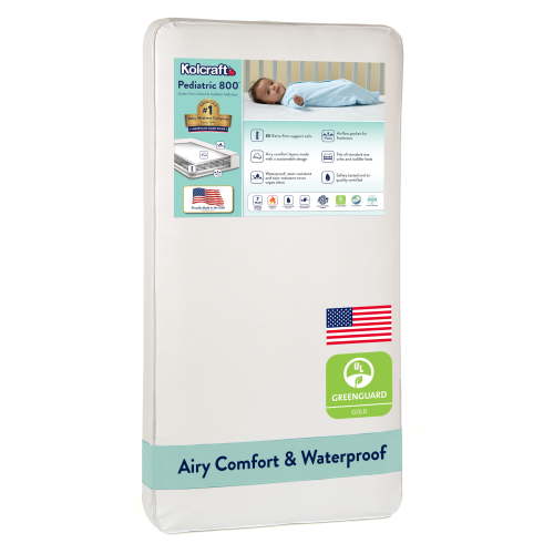 Kolcraft Pediatric 800 Baby Crib and Toddler Mattress, Extra Firm, 80 Coil, Standard Size, White