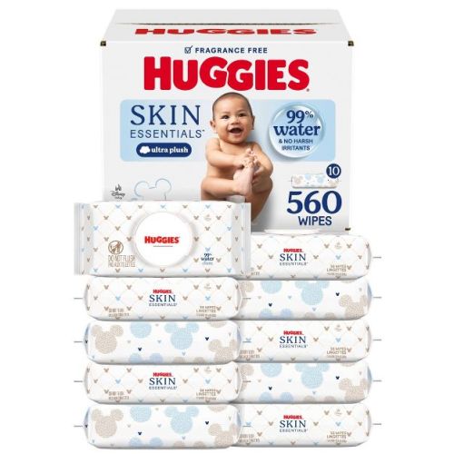 Huggies Skin Essentials Luxury Unscented Baby Wipes - 10 pack ( 560ct total wipes)