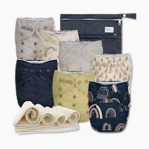 Nora's Nursery Cloth Pocket Diapers (7 Pack) - Sunshine & Rainbows