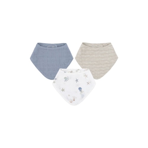 3-Pack Cotton Muslin Bandana Baby Bibs