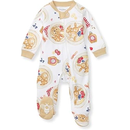 Burt's Bees Baby Boys' Sleep & Play PJs, 100% Organic Cotton One-Piece Zip Front Jumpsuit, Baby Boys Footie Pajamas & PJs
