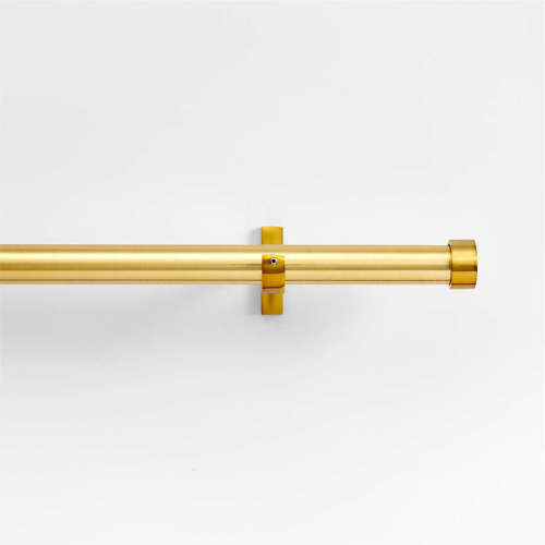 Brass 1" Curtain Rod and End Cap Finials Set 28"-48"