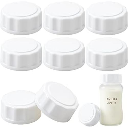 Travel and Storage Bottle Caps Compatible with Avent Baby Bottles, Bottle Lids Replacement, Spill-Proof, Leak-Resistant, Easy-to-Clean, Air Travel Friendly, 6 Count