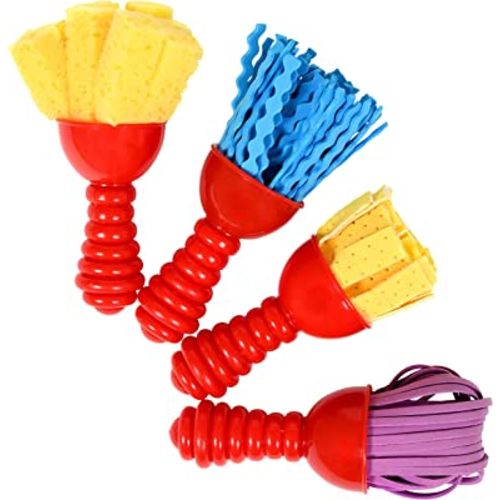 READY 2 LEARN Textured Art Tools - Set of 4 - Jumbo Paint Brushes for Toddlers and Kids - Set 2 - DIY Patterns and Effects, Plastic, Multicolor