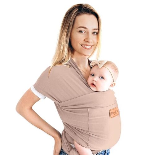 Baby Wrap Carrier - Premium Cotton Baby Carrier Wrap for Newborn to Toddler- Infant Carrier- Baby Holder One Size Fits All with Front Pocket by Max&so