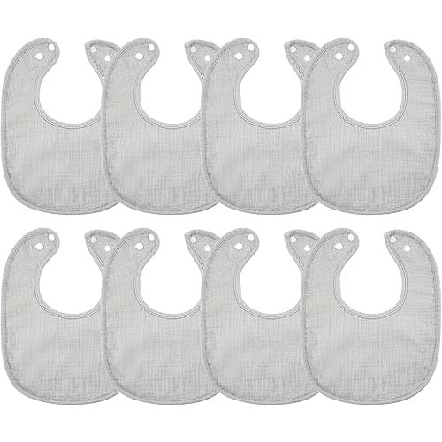 Cherub New Upgraded Muslin Baby Bibs for Drooling and Teething, 8 Pack Absorbent Baby Bandana Bibs for Baby Girl Boy, Soft Cotton Baby Drool Bibs