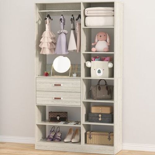 Aheaplus 40'' W Freestanding Closet System Walk-in Closet Organizer - White