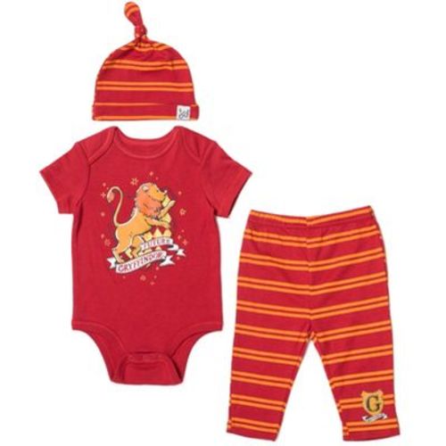 Harry Potter Newborn Baby Boys Bodysuit, Pants And Hat 3 Piece Outfit Set Red 3-6 Months