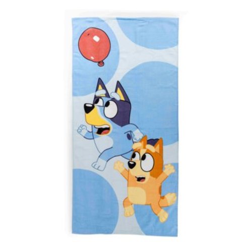 Bluey Balloon 28" x 58" Kids Beach Towel, Cotton, Blue, BBC Studios