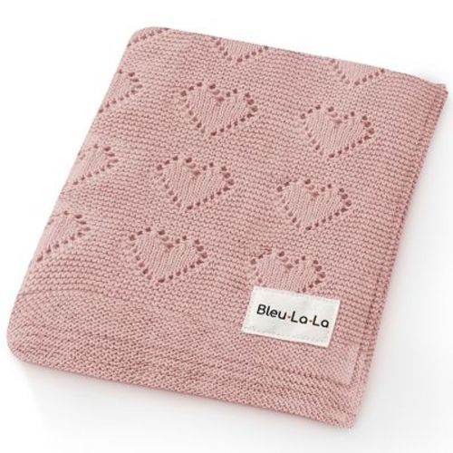 100% Luxury Cotton Heart Knit Swaddle Blanket For Blanket For Newborn And Infant Boys And Girls - Oatmeal