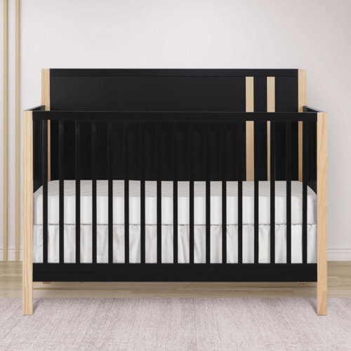Harriet Bee Kumar Convertible Crib In Matte Black Vintage, Jpma & Greenguard Gold Certified, Crafted With Sustainable New Zealand Pinewood | Wayfair