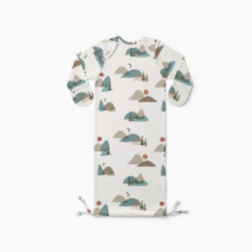 Goumi Kids x Babylist Printed Drawstring Baby Gown - Sunset Peak, 0-3 M